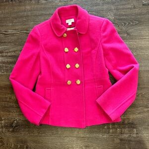 LOFT size 6 Pink Wool blend coat with shoulder pads